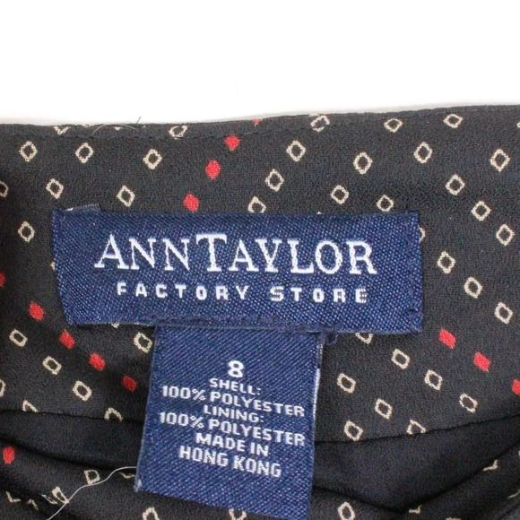 Ann Taylor Factory | Y2K Geometric Print Ruffle Hem Skirt Side Zipper Size 8 - Picture 4 of 6